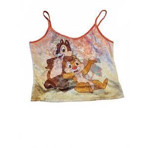 Vintage Y2K Disney Chip & Dale crushed velvet tank